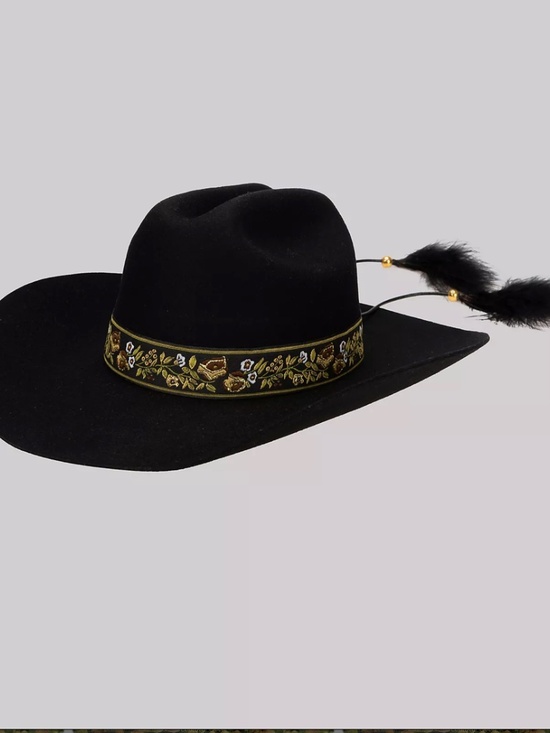 Wrangler\'s Black Wool Felt Embroidered Band Cowboy Hat main image 5